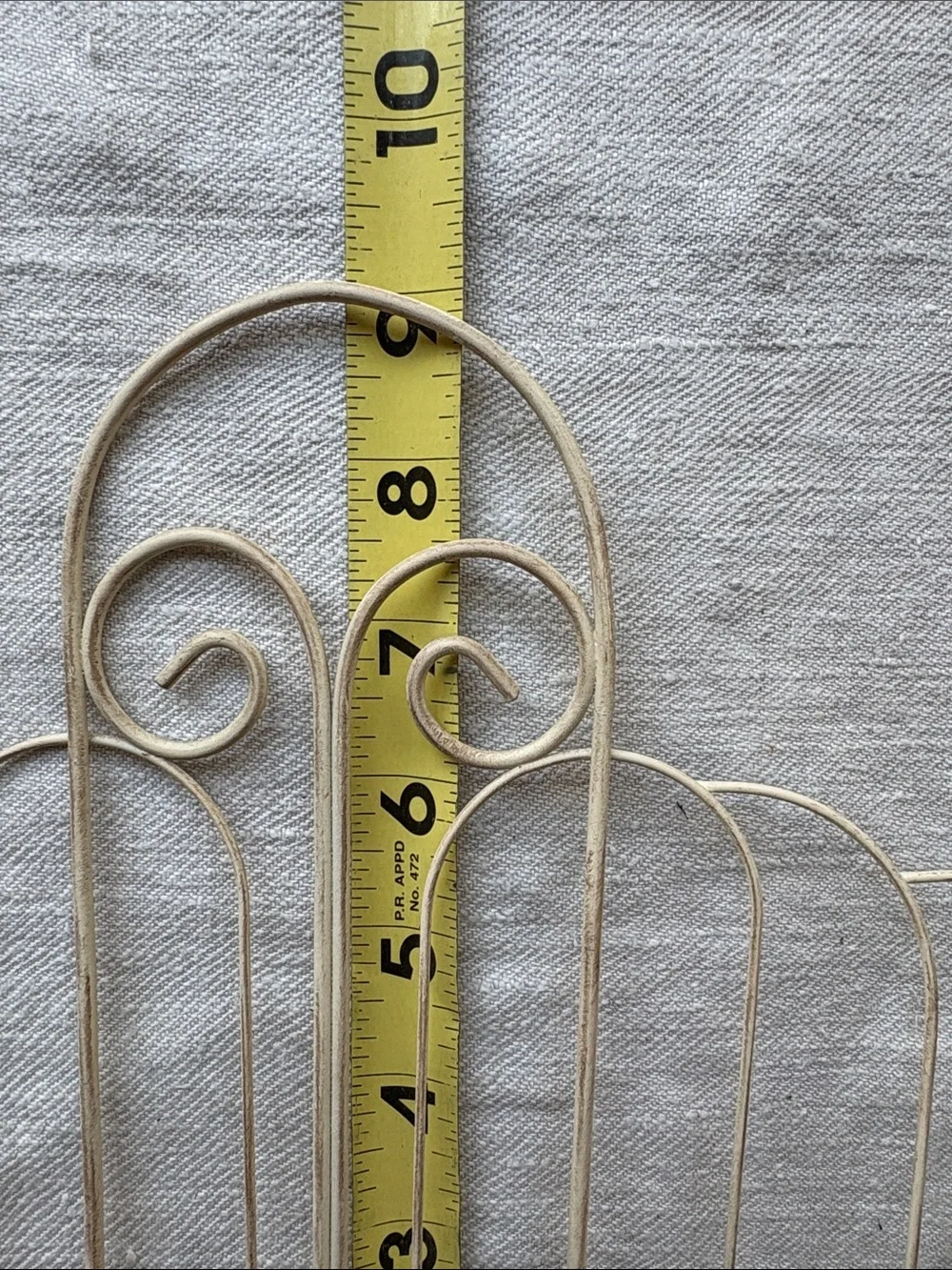 Vintage Ivory Wire Wall Holder Basket